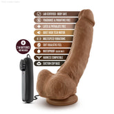 Coverboy™ By Blush® | The Boxer Realistic Mocha 9-Inch Long Remote Control Vibrating Dildo With Suction Cup Base-French Quarter Lingerie